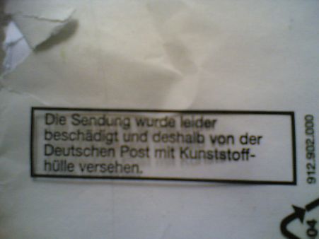 Sendung beschädigt